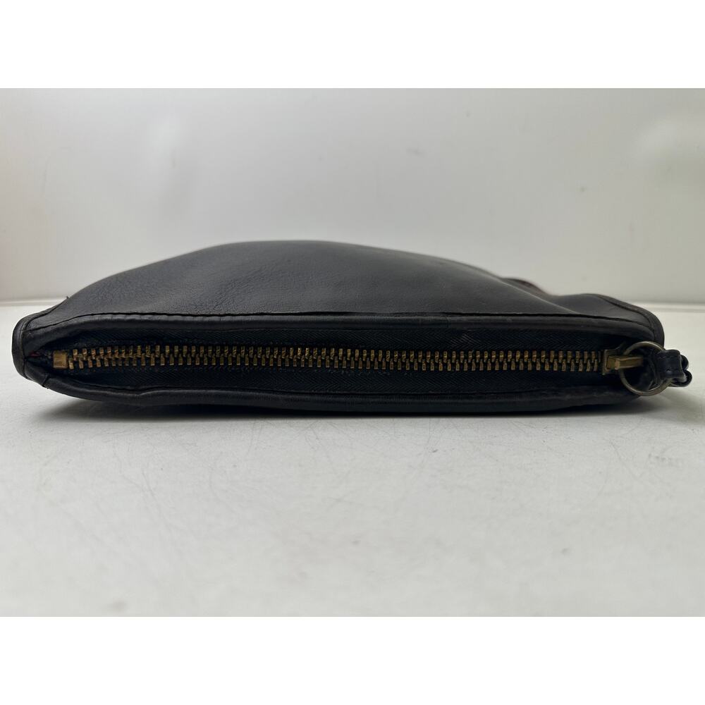Vintage Coach NYC Dark Brown Leather Zippered Clutch Wristlet - Picture 5 of 8